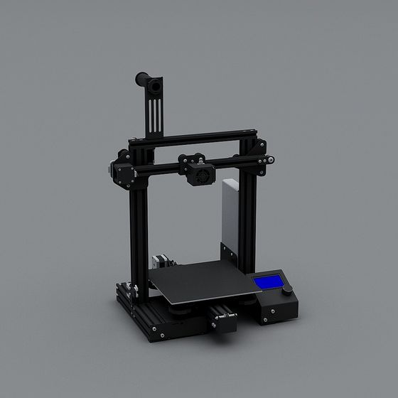 Sleek Industrial 3D Printer Model 3D model