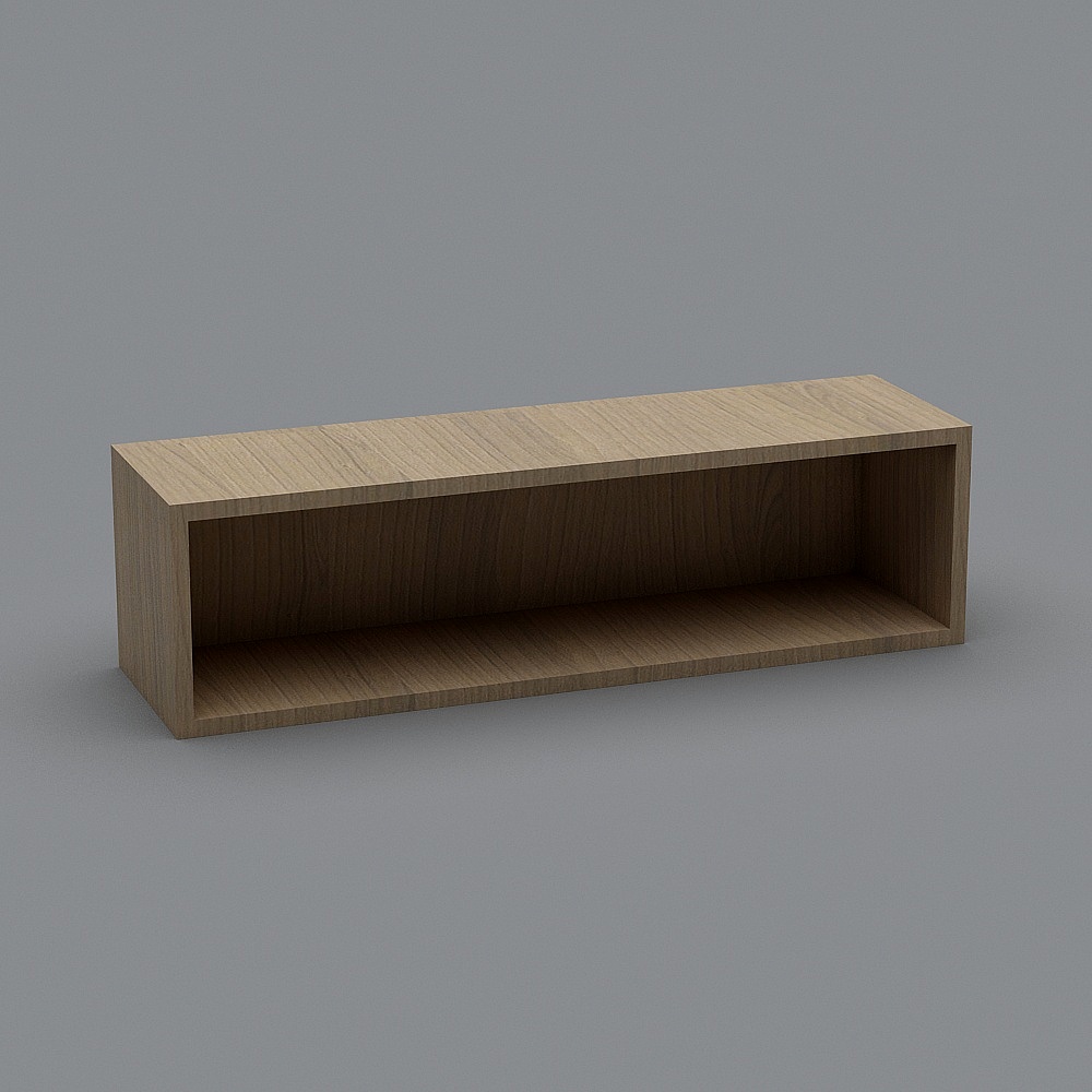 Stylish Suspended Wooden Rack 3D model