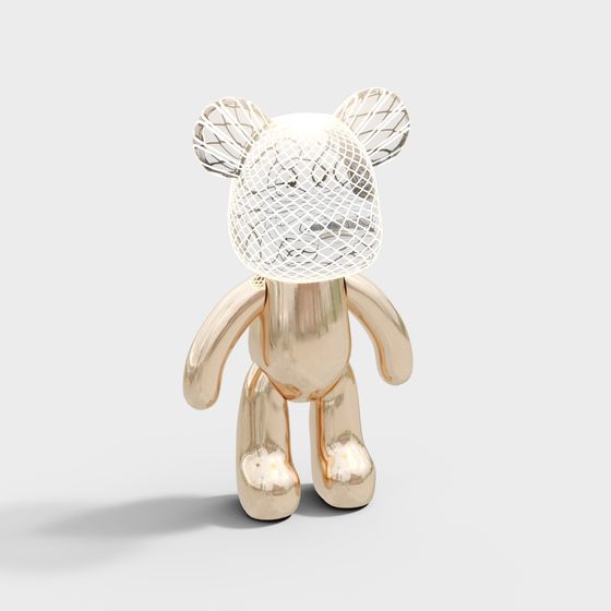 Stunning Low-Poly Golden Bear 3D model