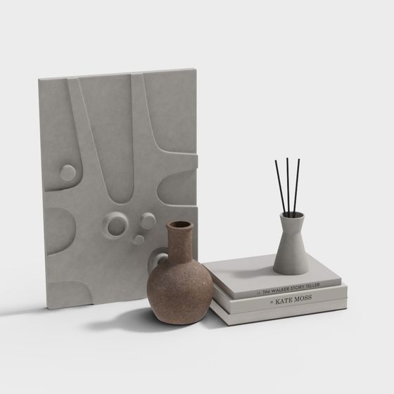 Stylish Low Poly Concrete Wall 3D model