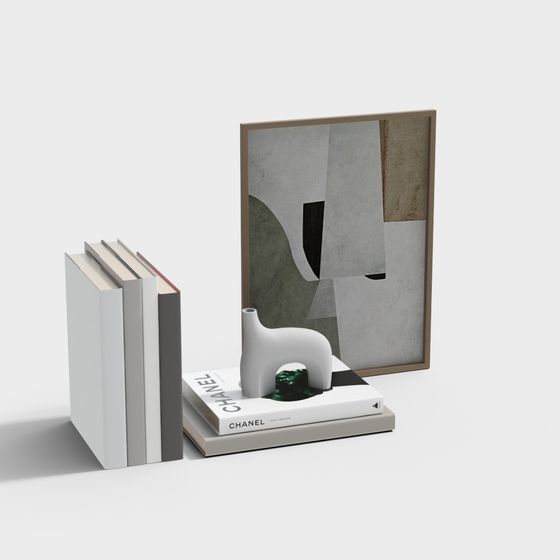 Stylish Urban Bookshelf 3D model for Modern Spaces