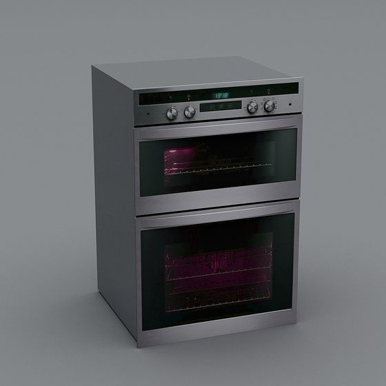 Sleek Double Electric Oven 3D model for Modern Kitchens