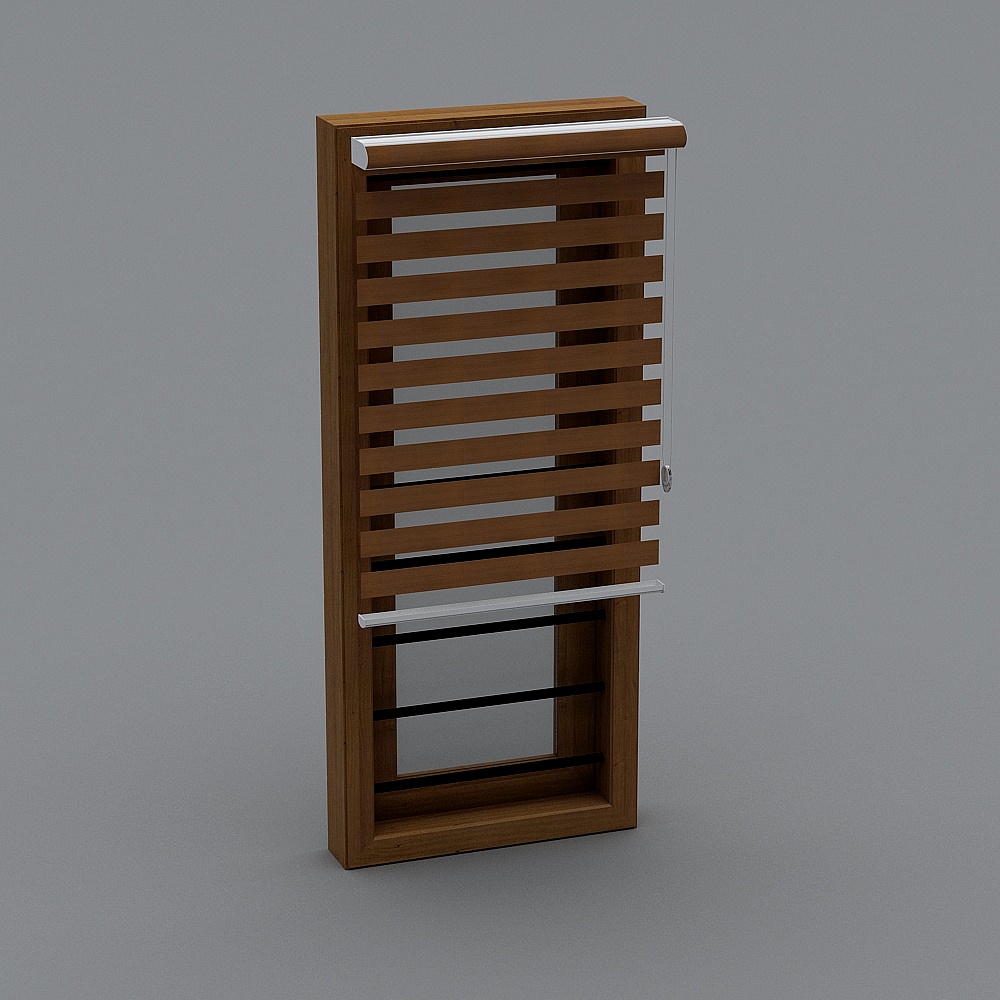Low Poly Japanese Inspired Wood Grille 3D Model