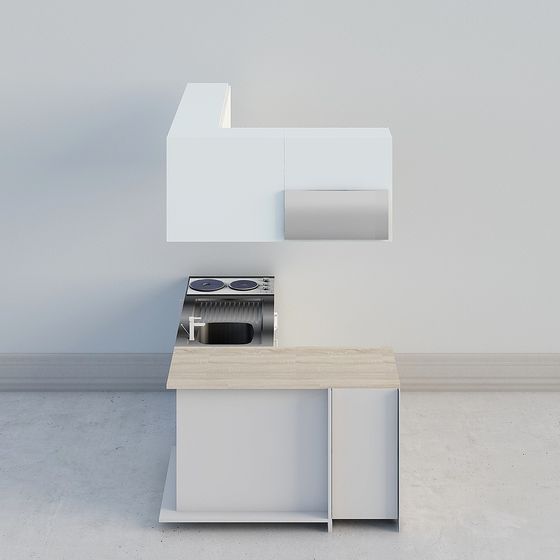 Urban Kitchen Nook Low-Poly 3D Model