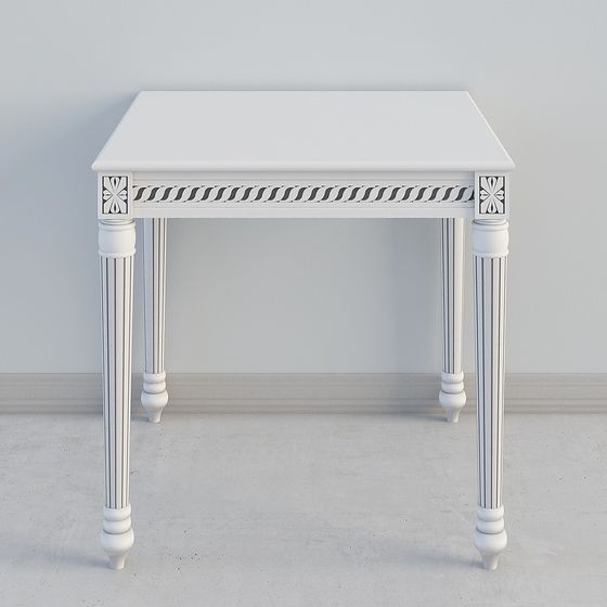 Sleek Minimalist White Side Table 3D model