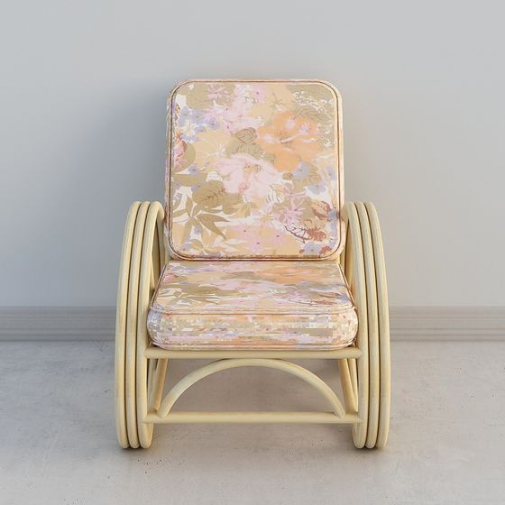 Vintage-Inspired Rattan Chair 3D model for Cozy Interiors