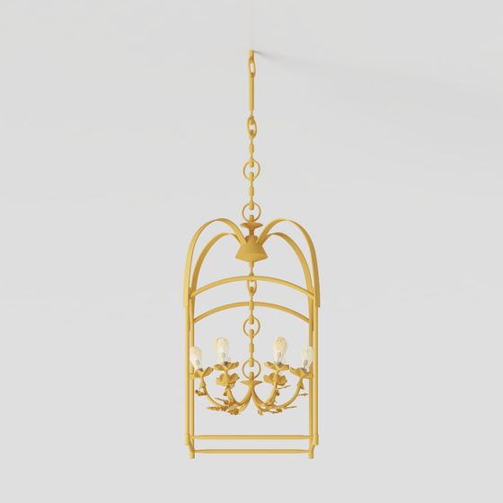 Vintage Charm Low-Poly Chandelier 3D model