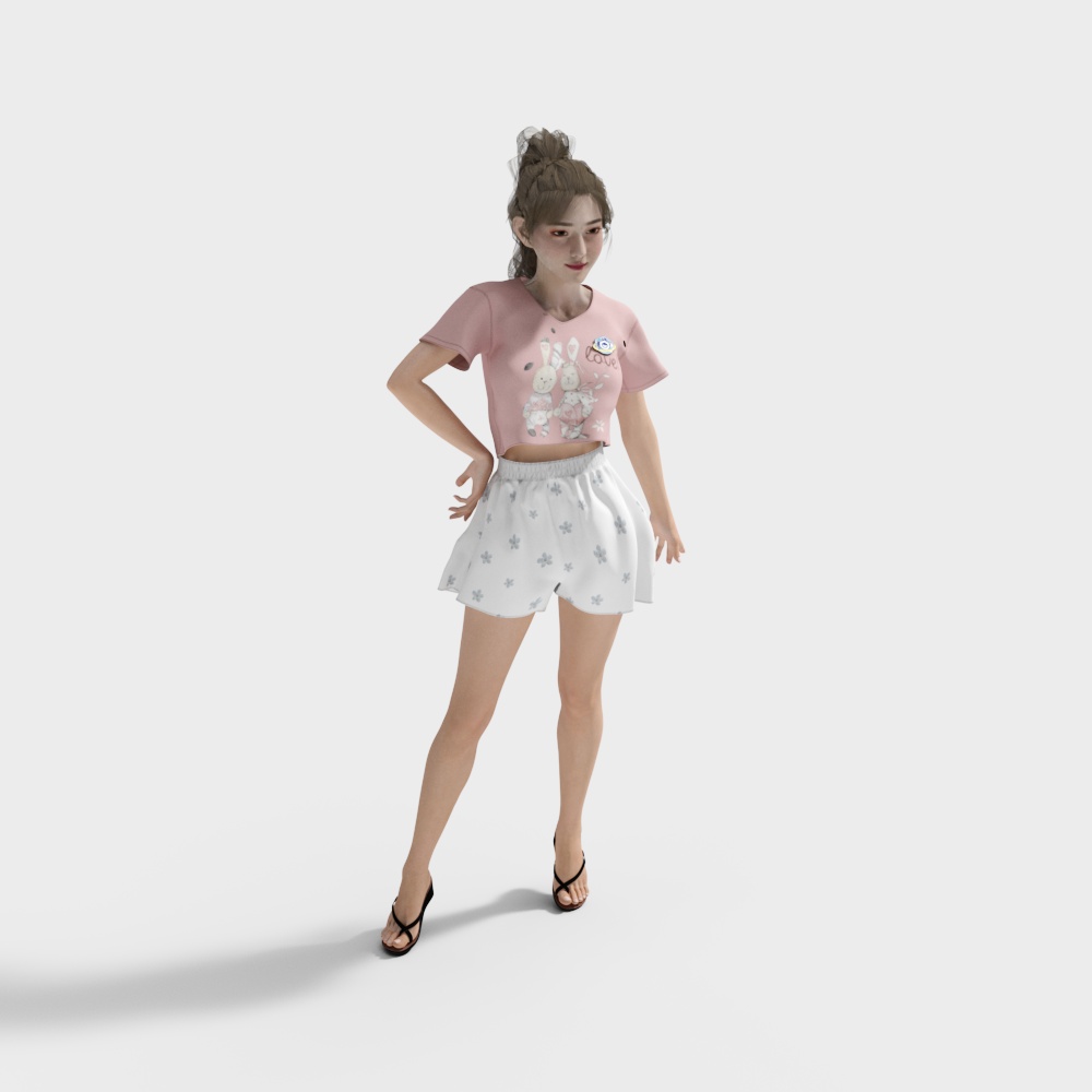 Vibrant Summer Girl 3D Model