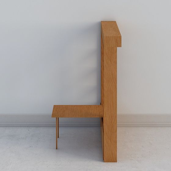 Elegant Wooden Bar Stool 3D model