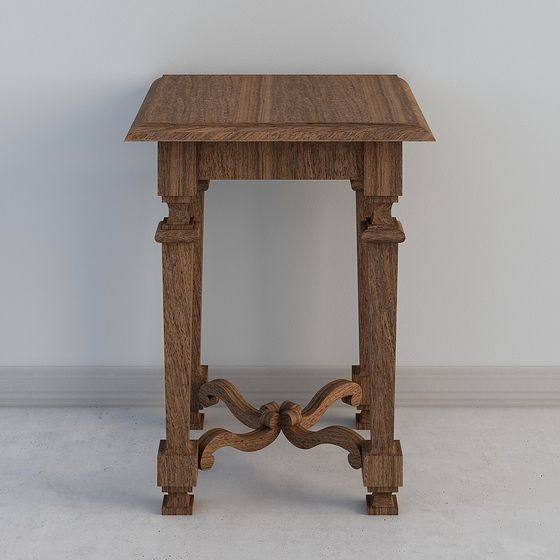 Elegant Vintage Style End Table 3D model