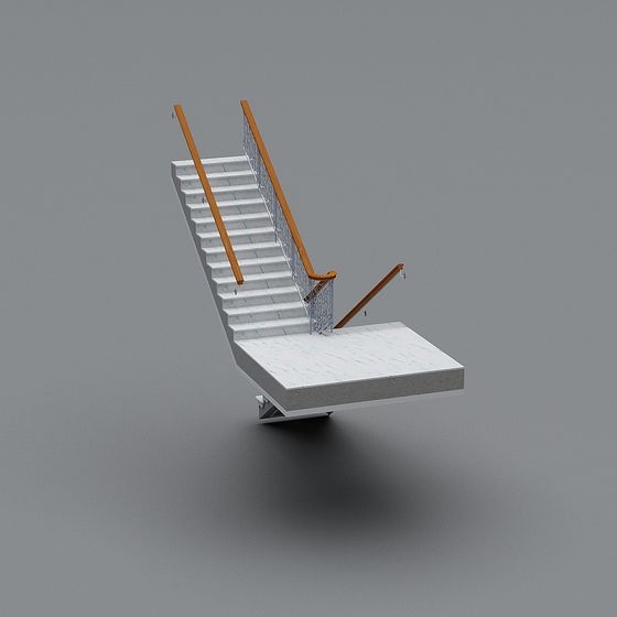 Low Poly Floating Staircase 3D model for Modern Spaces