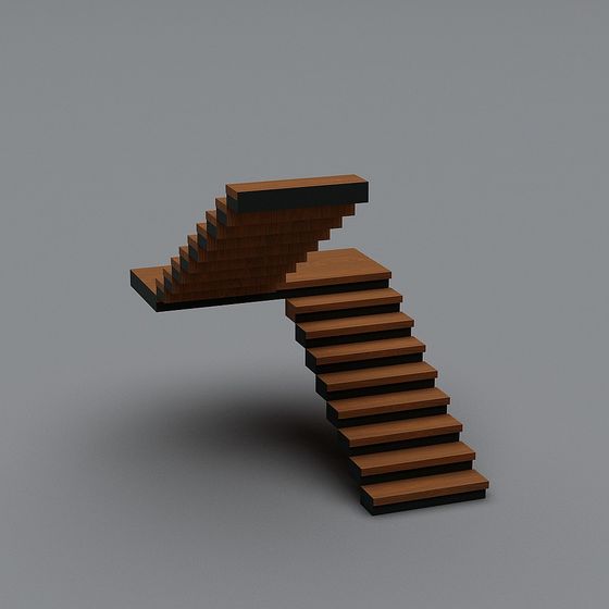 Unique Low-Poly Modern Staircase 3D model