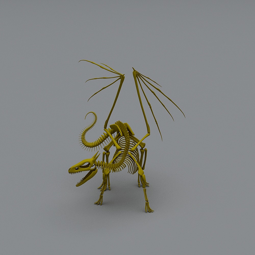 Dragon Spine Low Poly 3D Model for Creative Projects