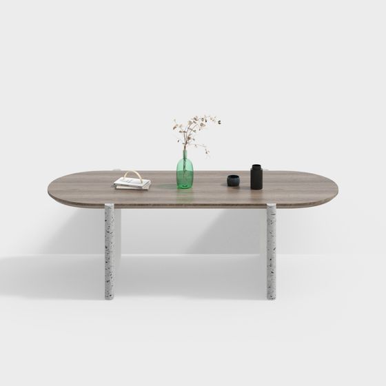 Elegant Oval Dining Table 3D model