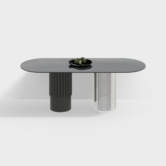 Gray Modern Dining Table 3D Model for Stylish Dining Rooms