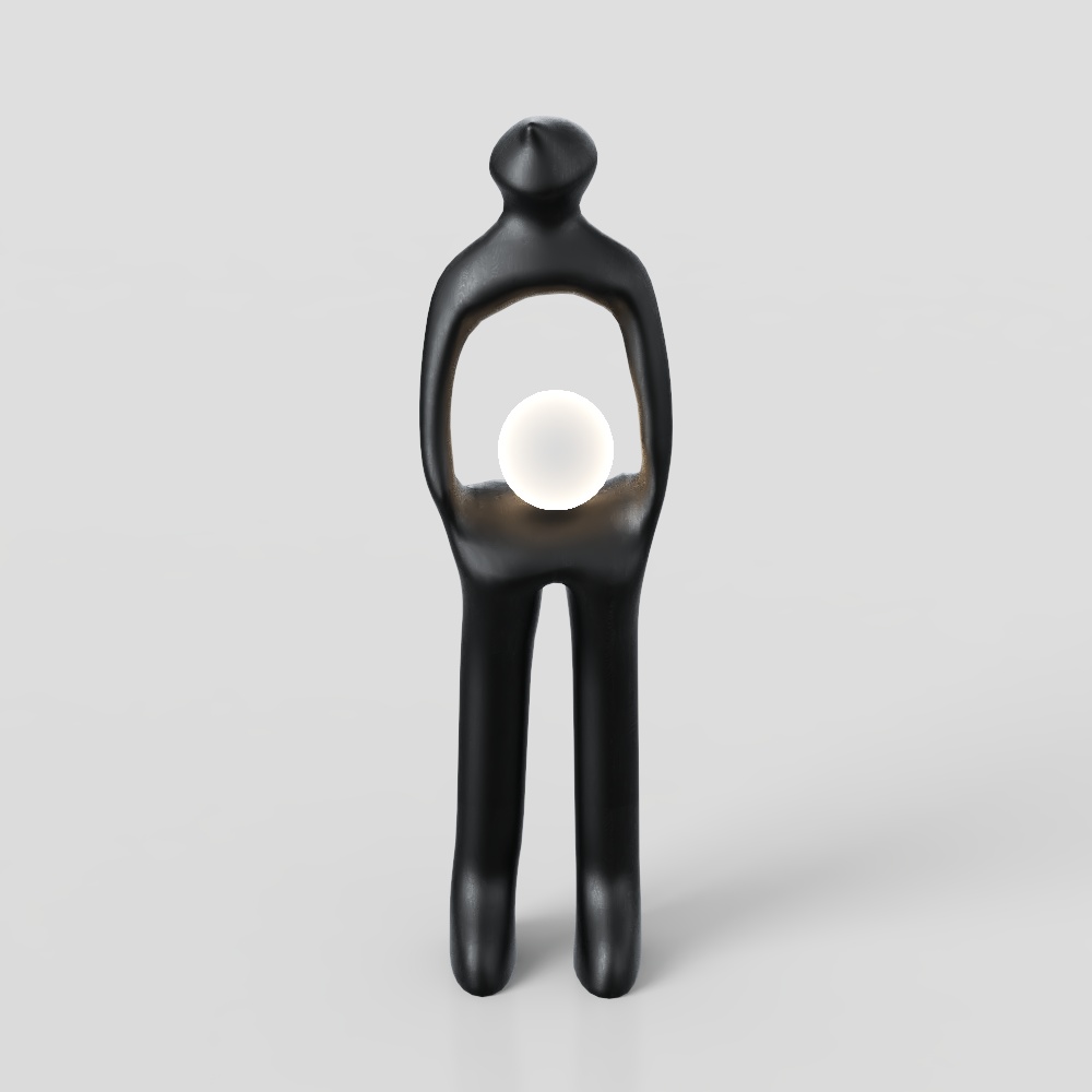 Sphere Keeper 3D Model – Modern Black Sculpture
