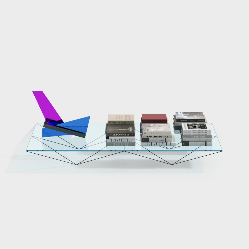Modern Glass Table 3D Model – Minimalist Abstract Design