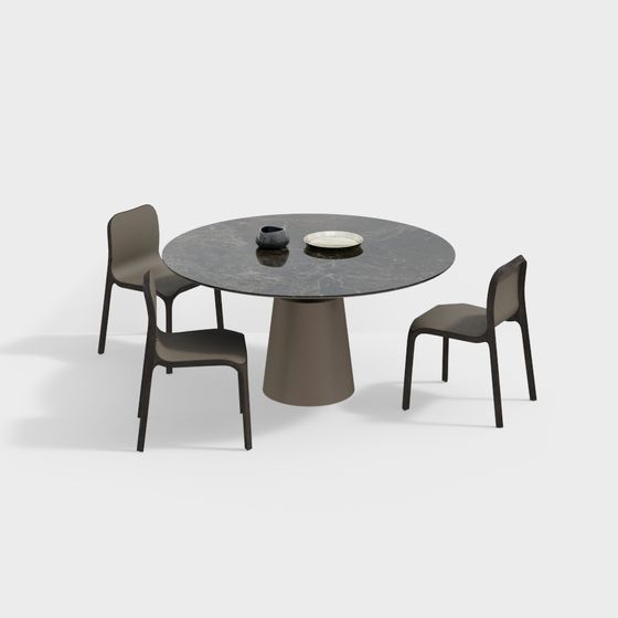 Urban Dining Table and Chair Set 3D model