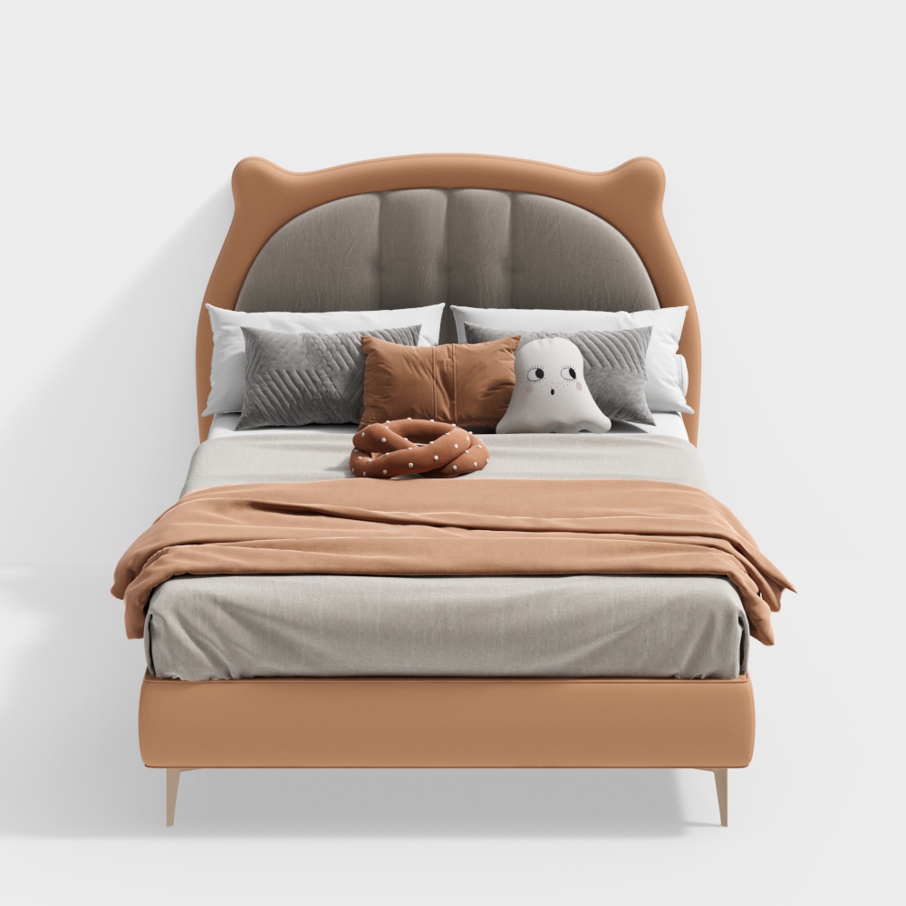 Cozy Retreat Bed 3D Model – Modern Low-Poly Fabric Design