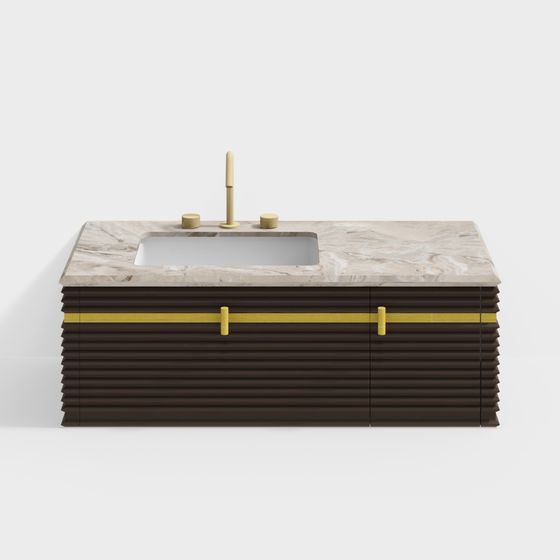 Elegant Low-Polygon Bathroom Vanity 3D model