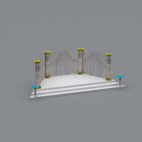 Elegant Low Poly Stage 3D Model for Virtual Experiences