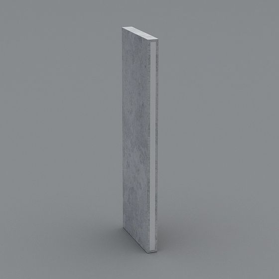 Tall rectangular light grey concrete wall panel with rough texture on grey background