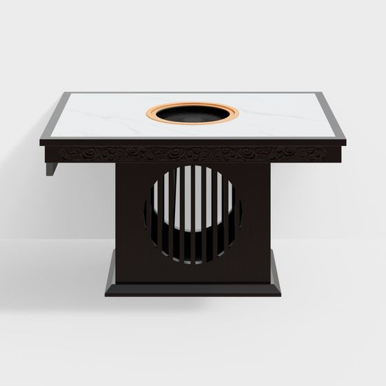 Sophisticated Marble Dining Table 3D model for Modern Interiors