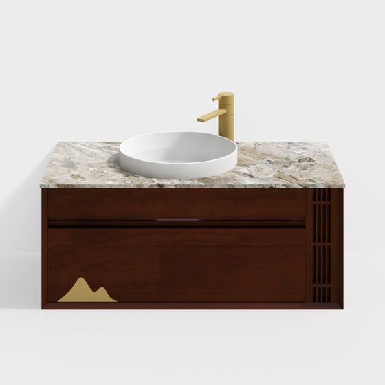 Mountain River Wash Basin 3D model for Elegant Bathrooms