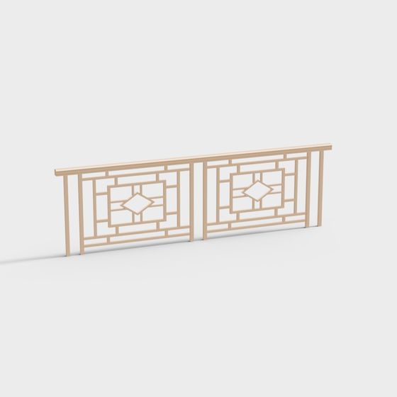 Lattice Rail 3D model in Low-Poly Style