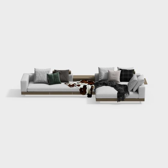 Stylish Low-Poly Sofa 3D Model for Contemporary Spaces
