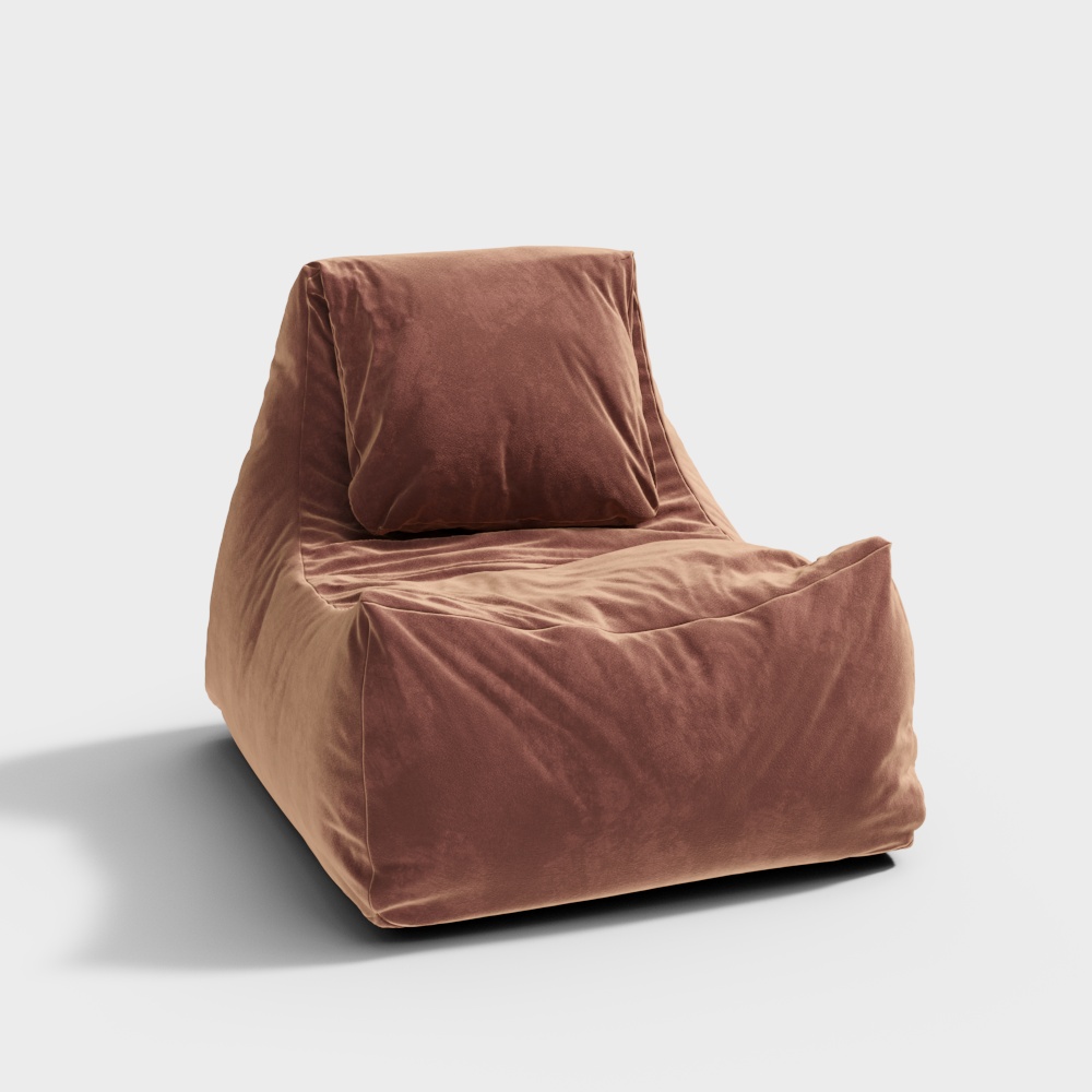 Stylish Low Poly Armchair – Caramel Velvet Fabric