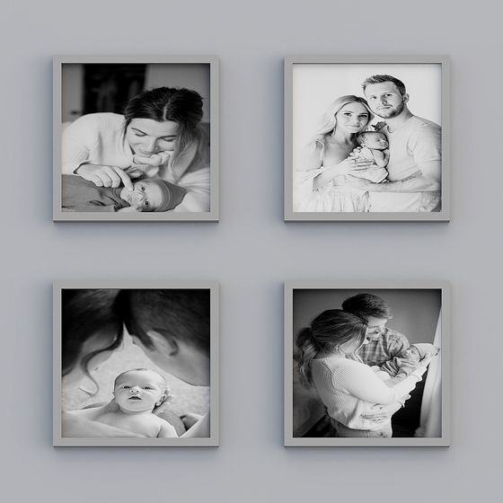 Warm Family-Themed 3D Model with Photowall Aesthetic