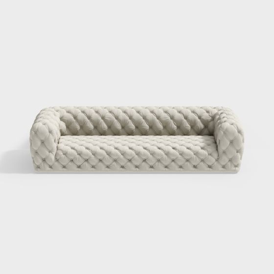 Stylish Beige 3D Model Sofa for Modern Interiors