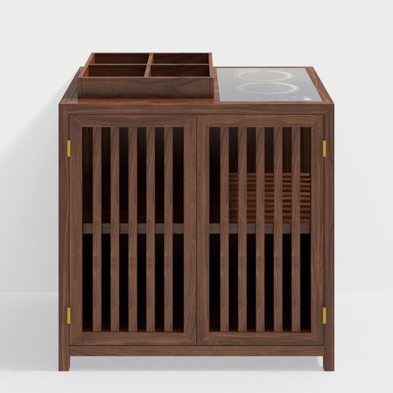 Stylish Wooden Storage Cabinet 3D model