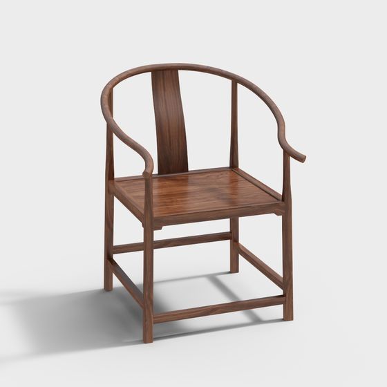 Traditional Chinese Circle Chair 3D model