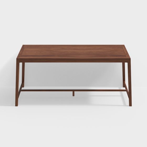 Urban Wooden Dining Table 3D model for Modern Spaces