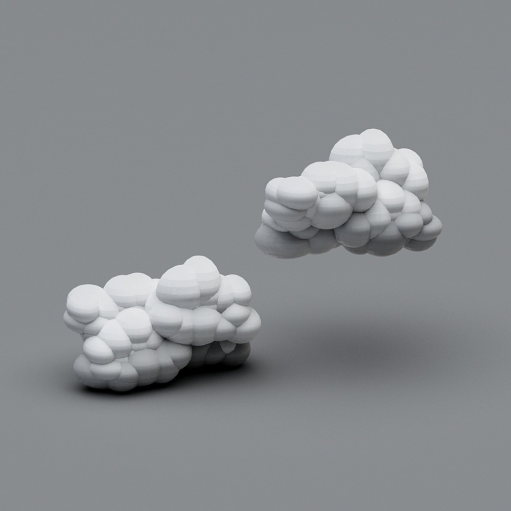 Dreamy Cloud 3D Model in Low Polygon Style