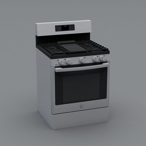 Stylish Gas Stove 3D Model for Contemporary Kitchens