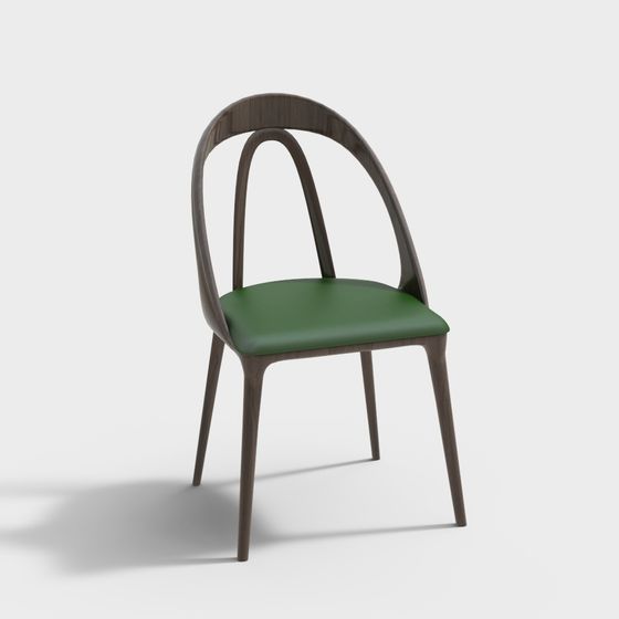 Unique Curved Back Chair 3D model