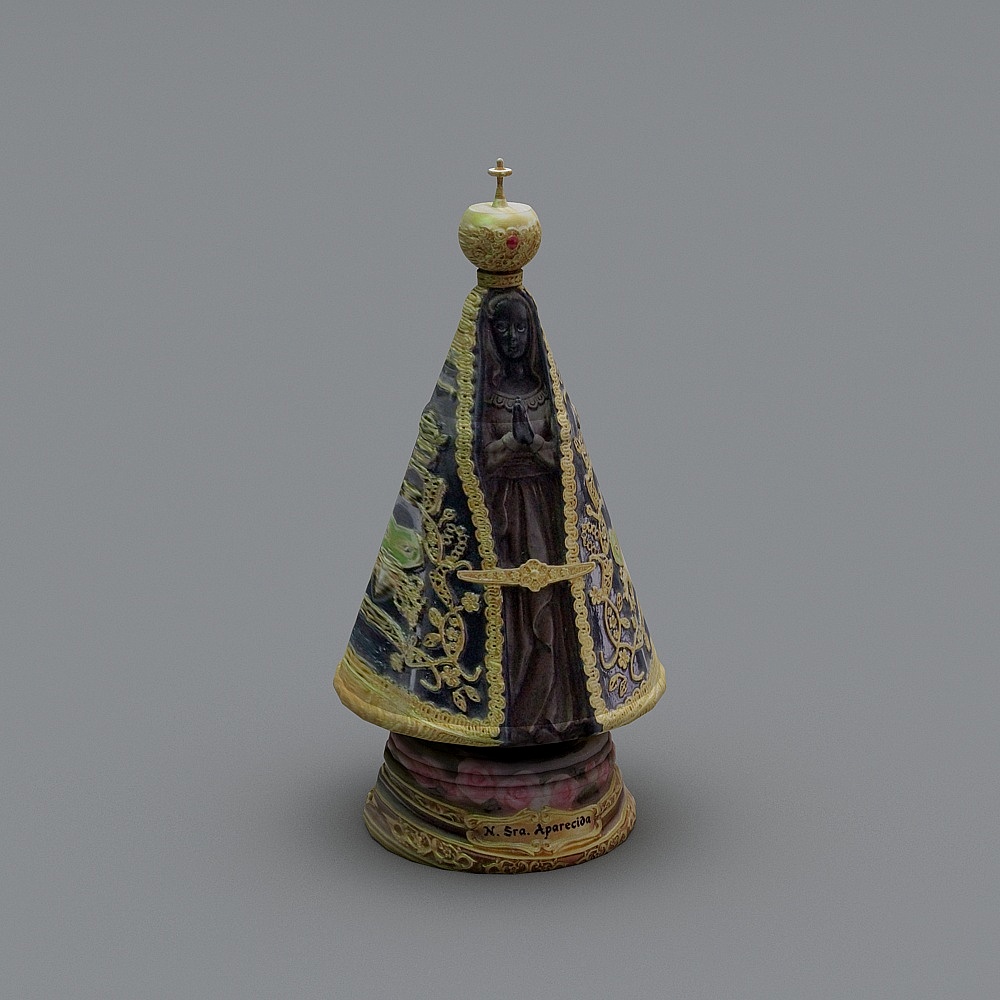 Stunning Low-Poly 3D Model of Virgin Mary Statue