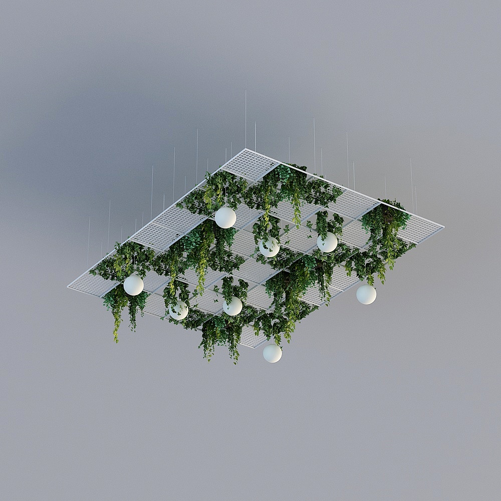 Marco de techo con planta colgante