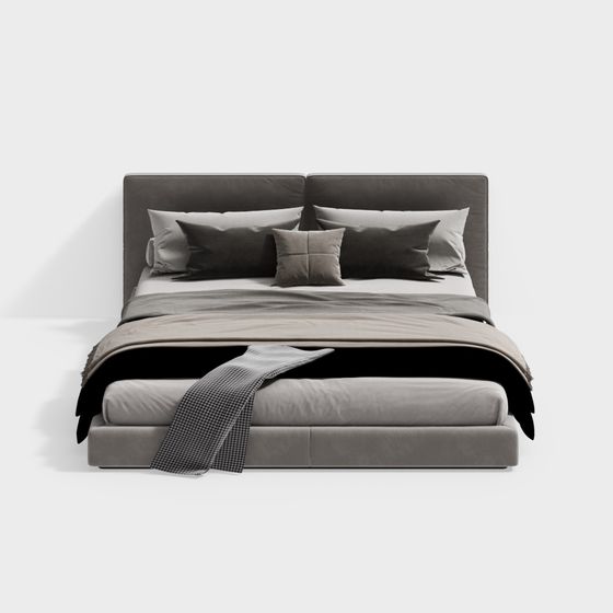 Urban Comfort Bed 3D model for Modern Interiors
