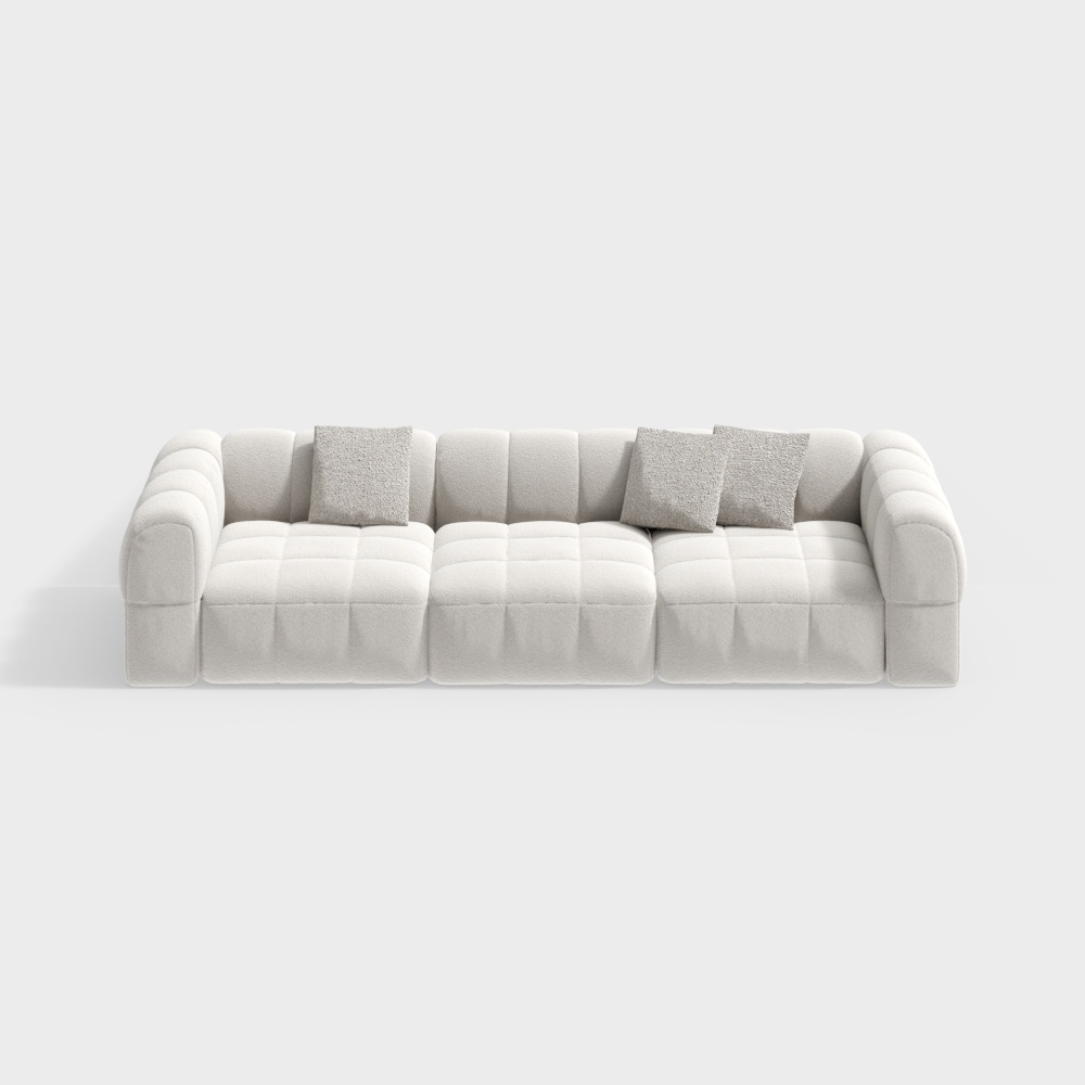 Cozy Comfort Sofa 3D Model – Velvet Low-Poly Design