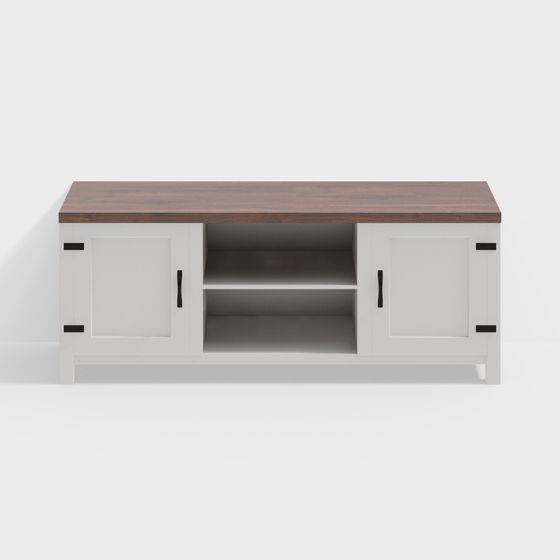 Stylish Low-Polygon TV Cabinet 3D model