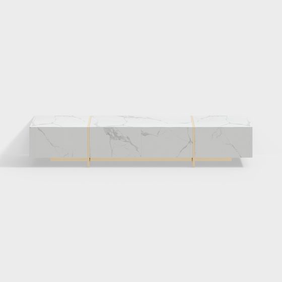 Stylish Marble TV Cabinet 3D model for Modern Spaces
