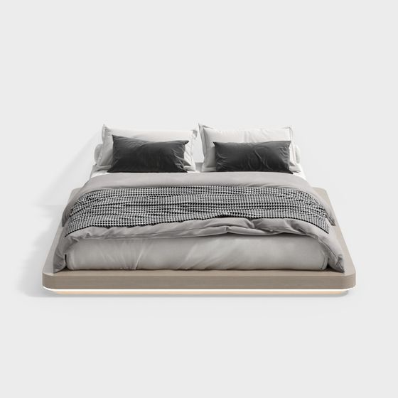 Stylish 3D Bed Model for Contemporary Spaces