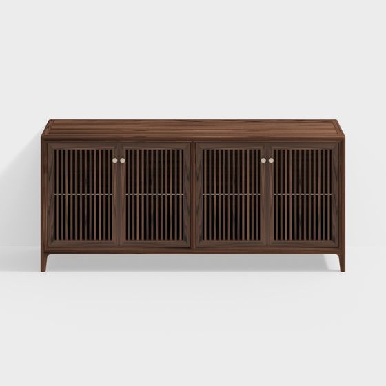 Sophisticated Low-Poly Storage Cabinet 3D model