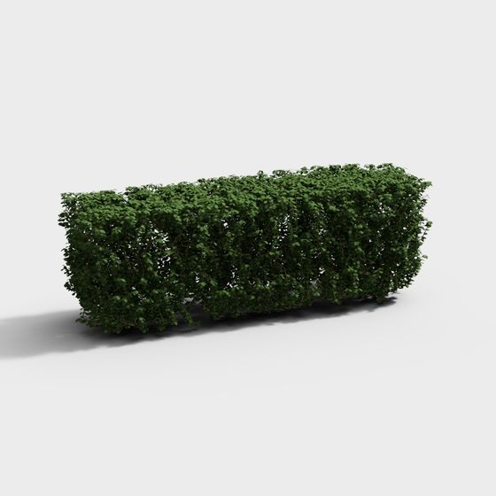 Low Poly Hedge Wall 3D model for Natural Aesthetics