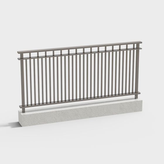 Urban Railing Low-Poly 3D model