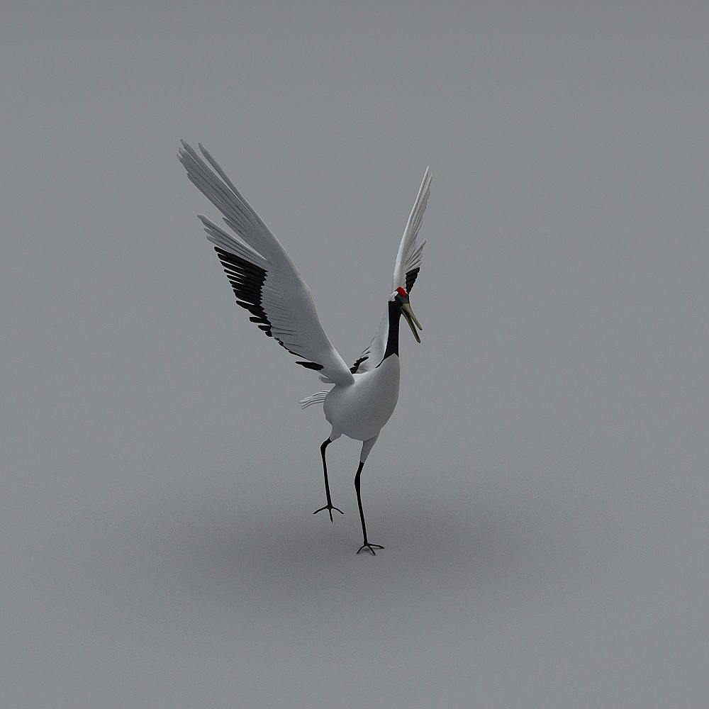 Elegant Flying Crane 3D model